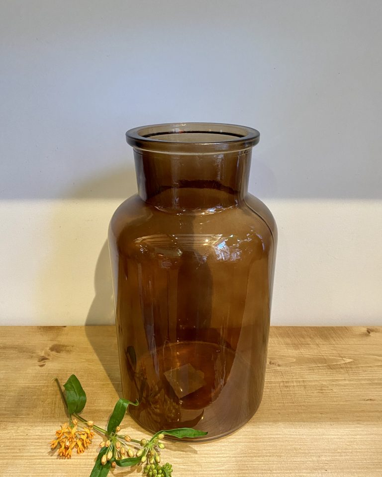 Amber Wide Neck Bottle Vase - Image 2