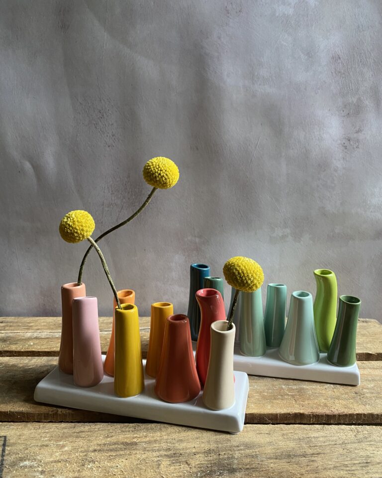 Glazed Ceramic Tube Bud Vase