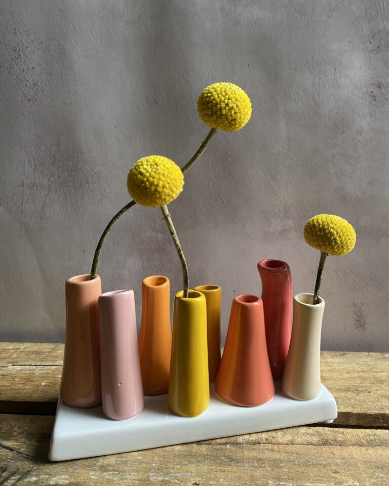 Glazed Ceramic Tube Bud Vase - Image 2