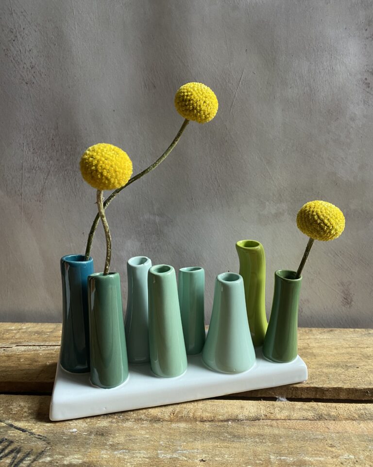 Glazed Ceramic Tube Bud Vase - Image 3